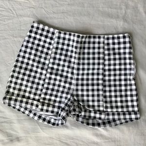 Gingham High-waisted Shorts